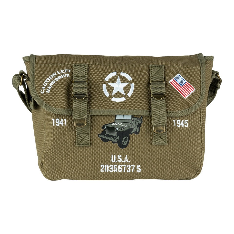 Canvas shoulder bag Willys USA - Afbeelding 2